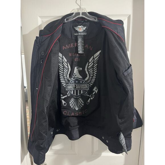 Harley-Davidson Colton Moto Canvas Jacket Mens 2XL Zip Nylon Black - Picture 2 of 9